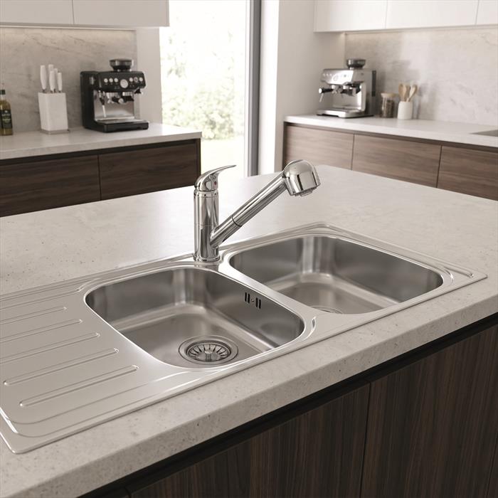 GLEM GAS Lavello 2 Vasche Met162dx-inox