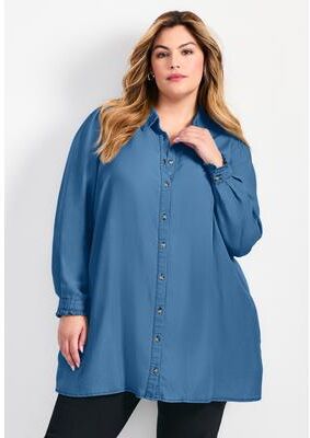 Plus Size Women's Sia Chambray Shirt by Avenue in Indigo (Size 22/24)