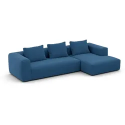 Nordic Collection Ecksofa Kornum Stoff Blau Blue