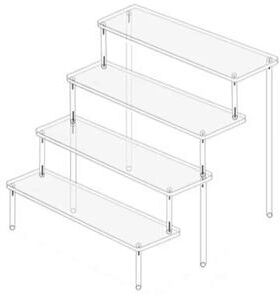 Inspired Finds Clear Acrylic Display Stand For Collectibles, Figurines, Cosmetics & Retail Showcase 7.87x3.15in Four Layer