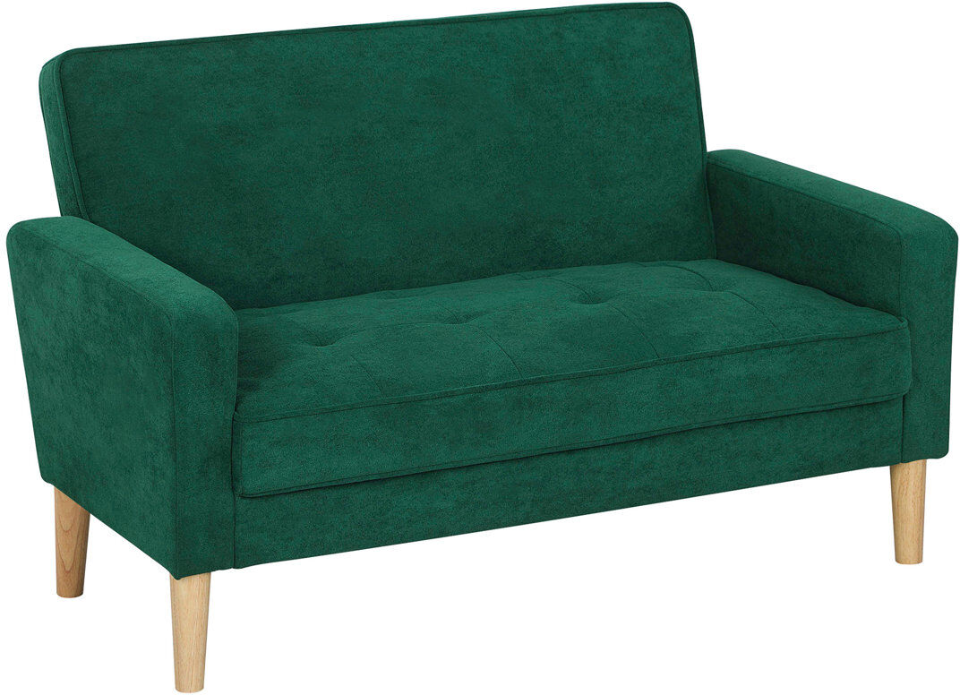 Fairmont Park HOMCOM 2 Seater Sofa Velvet-Feel for Small Space Rubber Wood Legs Green