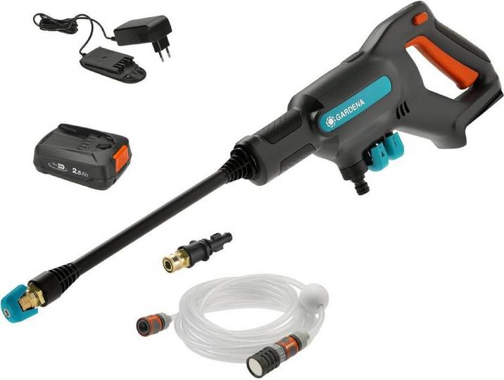 Gardena AquaClean 24/18V P4A nettoyeur haute pression Compact Battery 250 l/h Noir\, Bleu\, Orange