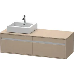 Duravit Ketho Konsolenwaschtischunterbau wandhängend, 1400x426x550 mm, 2 Auszüge, für Aufsatzbecken, Position links, KT6697L7575, Farbe: Leinen Dekor