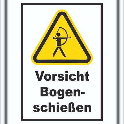 HB-Druck Vorsicht Bogenschießen Schild A4 (210x297mm)
