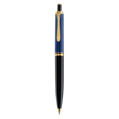 Pelikan Kugelschreiber Souverän® K405, 24-Karat vergoldete Zierelemente, Druckmechanik, Schwarz-Blau