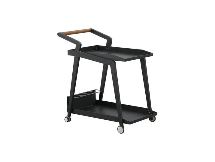 Premium Servierwagen „Emoti“ Teak Anthrazit Higold