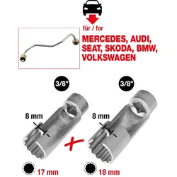 KS TOOLS 3/8" Einspritzleitungs-Schlüssel-Satz, 2-tlg - 405.0160