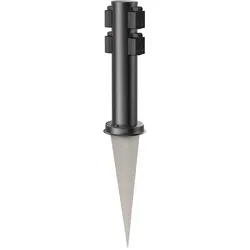 ledscom.de Garten-Steckdosen-Säule PORU mit Erdspieß für außen, 4-Fach, Edelstahl, schwarz, rund, 38cm
