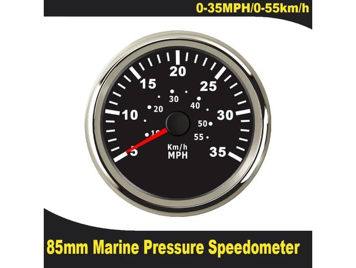 Compteur de vitesse de pression marin universel pour voiture, étanche, jauge de vitesse de 85mm, 0-55 km/h 0-90 km/h 0-100 km/h, Signal de pression du Tube Pitot