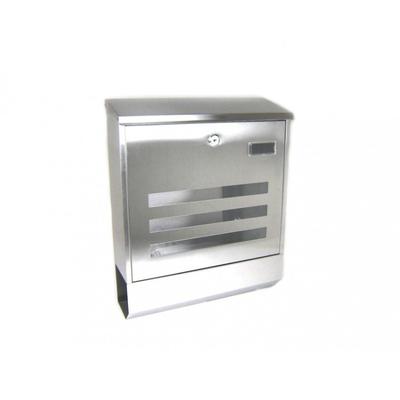 Airbrush-City Briefkasten aus Edelstahl mit 3 langen Sichtfenstern und Zeitungsrolle Modell 918 *** Aktions Artikel