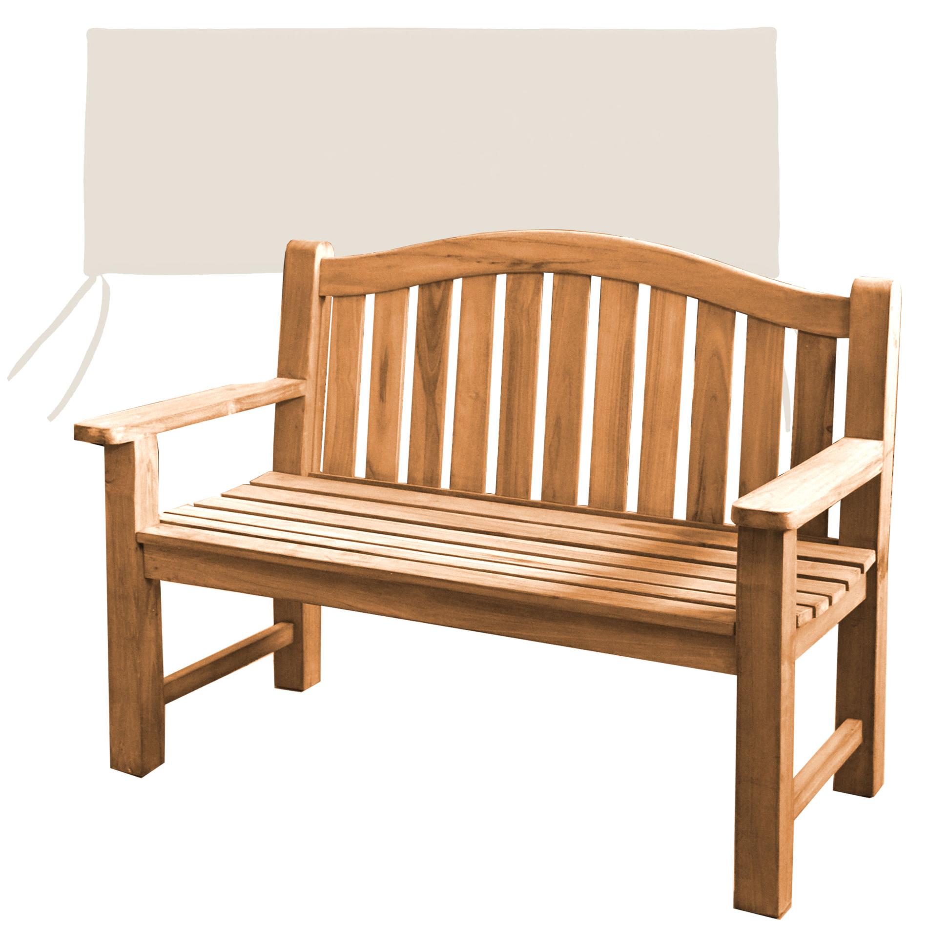 Gartenbank Catania Teak Massivholz Creme XXL extra stark 120 cm