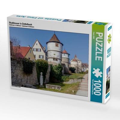 CALVENDO Puzzle Stadtmauer in Dettelbach 1000 Teile Puzzle quer | 1000 Teile Lege-Größe 64 × 48 cm Foto-Puzzle für glückliche Stunden