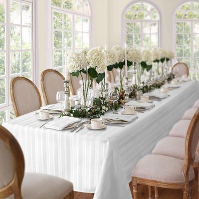Threadmade Denley Stripe Jacquard Fabric Tablecloth