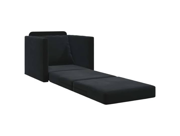 KTHLBRH Schlafsofa schwarz 74 x 77 x 81 cm Samt Manueller Umbau, Rahmen aus Sperrholz, Polsterung aus Schaumstoff, 2-Sitzer