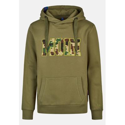 Kapuzenpullover SALZHAUT "Hoodie HEFF - MOIN Camouflage", Herren, Gr. L, grün (seagrass), Pullover Kapuzenpullover