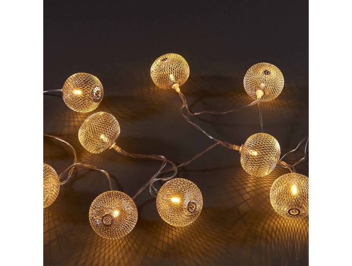 guirlande lumineuse lanternes arge 5 x 5 x 165cm Argenté/Argenté