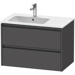Duravit Ketho.2 Waschtischunterbau wandhängend, 2 Schubkästen, 810x549x480mm, für ME by Starck Beckenposition links 234583, K25267049490000, Farbe: Graphit Matt Dekor
