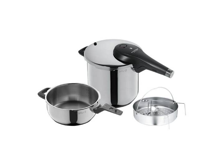 WMF Schnellkochtopf Perfect Premium One Pot Schnellkochtopf-Set mit Dampfgareinsatz, 22 cm, Cromargan® Edelstahl rostfrei 18/10, One Pot