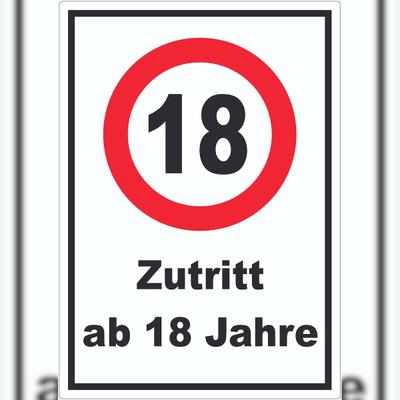 HB-Druck Zutritt ab 18 Jahre Aufkleber A6 (105x148mm)
