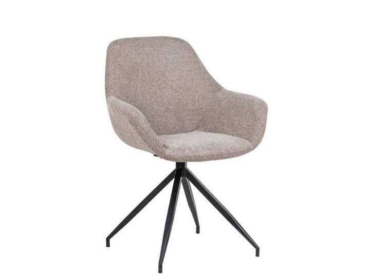 WOLF MÖBEL Esszimmerstuhl SEBA Drehstuhl Hudson 180° taupe (50x57x88), SEBA Drehstuhl Hudson 180° taupe