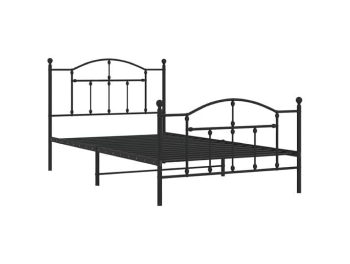 KTHLBRH Bettgestell aus Metall, schwarz, mit Kopf- und Fußteil, 107 x 203 Gestell aus pulverbeschichtetem Stahl, inkl. Lattenrost, 27 cm Bodenfreiheit, Doppelbett