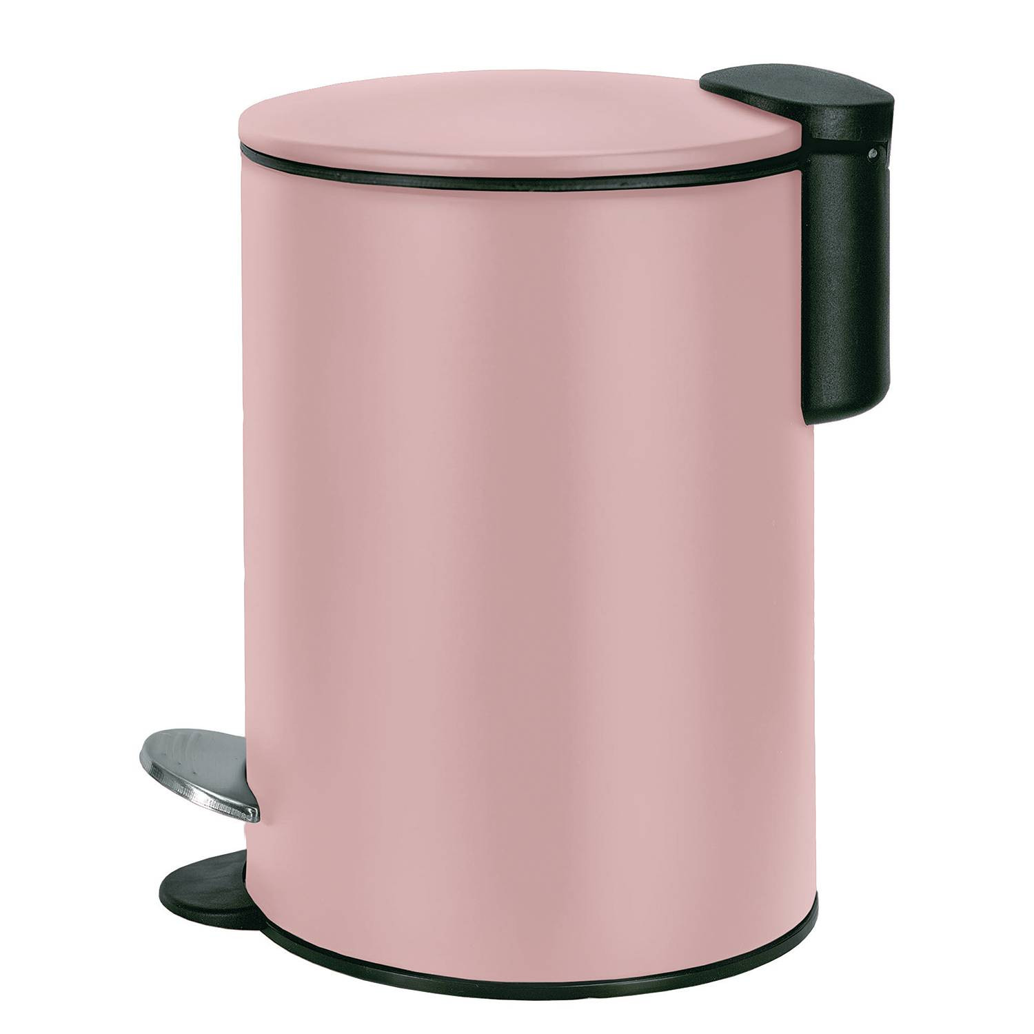 home24 Cosmetica-afvalbak met pedaal, roze, metaal