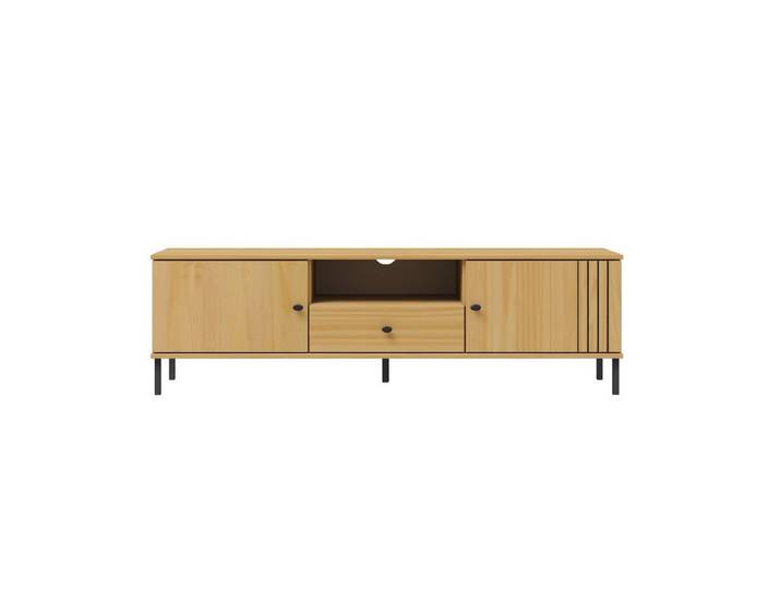 Woodroom TV-Board Modernes Lowboard Sevilla, Fernsehschrank in Eichefarbe, 158x47x40 cm