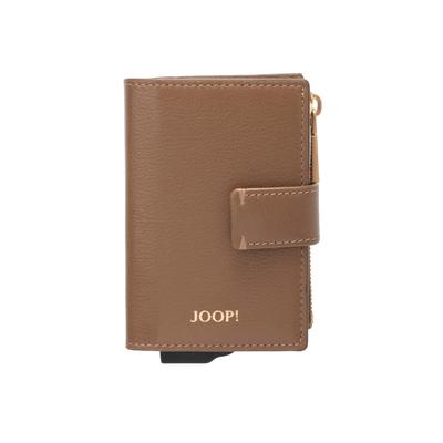 Kartenetui JOOP "sofisticato 1.0 c-four e-cage sv8", Damen, braun (coffee lique), Leder, unifarben, Basic, Kleinlederwaren, Damen Geldbörse, Portemonnaie mit Logoschriftzug
