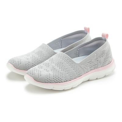 Slipper LASCANA "Ballerina, Sneaker, Freizeitschuh, Slip-On-Sneaker", Damen, Gr. 38, Textil, blau (grau, rosé), Obermaterial: 100% Textilmaterial. Decksohle: 100% Textilmaterial. Futter: 100% Textilmaterial. Laufsohle: 100% Synthetik,...