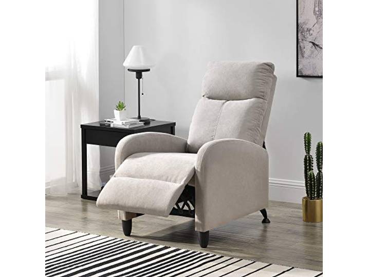 [en.casa] Polstersessel Bregenz Relaxsessel Relaxliege 102x60x92 cm Liegesessel Fernsehsessel Sessel mit Verstellbarer Rückenlehne TV Sessel aus Textil Braun