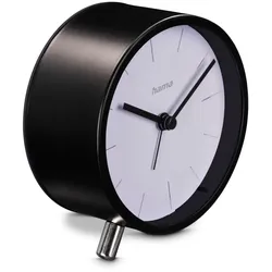 HAMA Funkwecker "Flores", analog, ohne Ticken, Schwarz