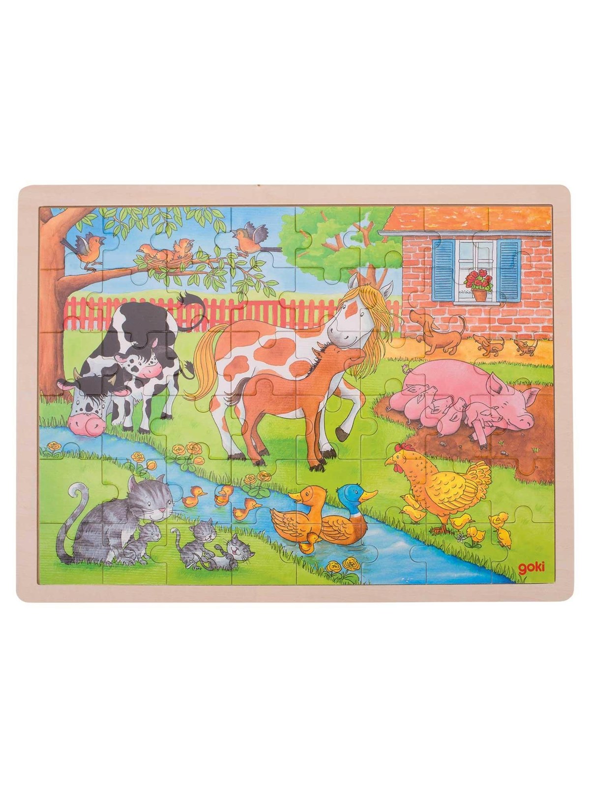 Goki Wooden Puzzle - On the Farm 48pcs. Holz