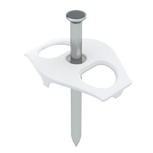 OBO Nagelschellen Nagel-Fix, aus Kunststoff, weiß, für 7 - 12 mm Kabeldurchmesser, mit 50 mm Nagel, 100 Stück
