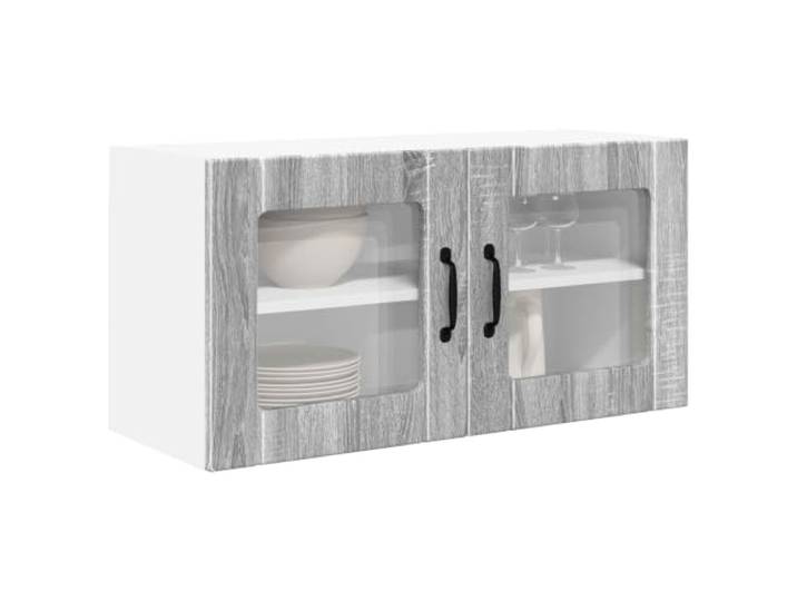 KTHLBRH Wandschrank Küche 80 x 31 x 40 cm Holz mehrschichtig 2 Regale, 2 Türen, Wandmontage, leicht zu reinigen, moderne Aufbewahrung