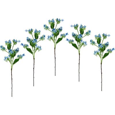 Kunstblume I.GE.A. "Blütenzweig", blau, B:13cm H:60cm L:10cm, Kunstpflanzen, 5er Set künstlicher Zweig, Kunstpflanze, Dekozweig