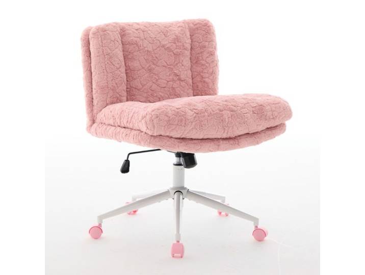 Chaise de Bureau à Roulette 360° Réglable en Hauteur Chaise pour Chambre-Coiffeuse Rose