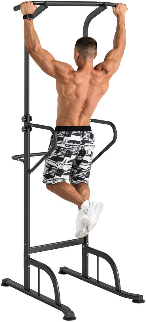 HOMCOM Power Tower Dip Station Pullup Bar Freestanding Adjustable Home Gym