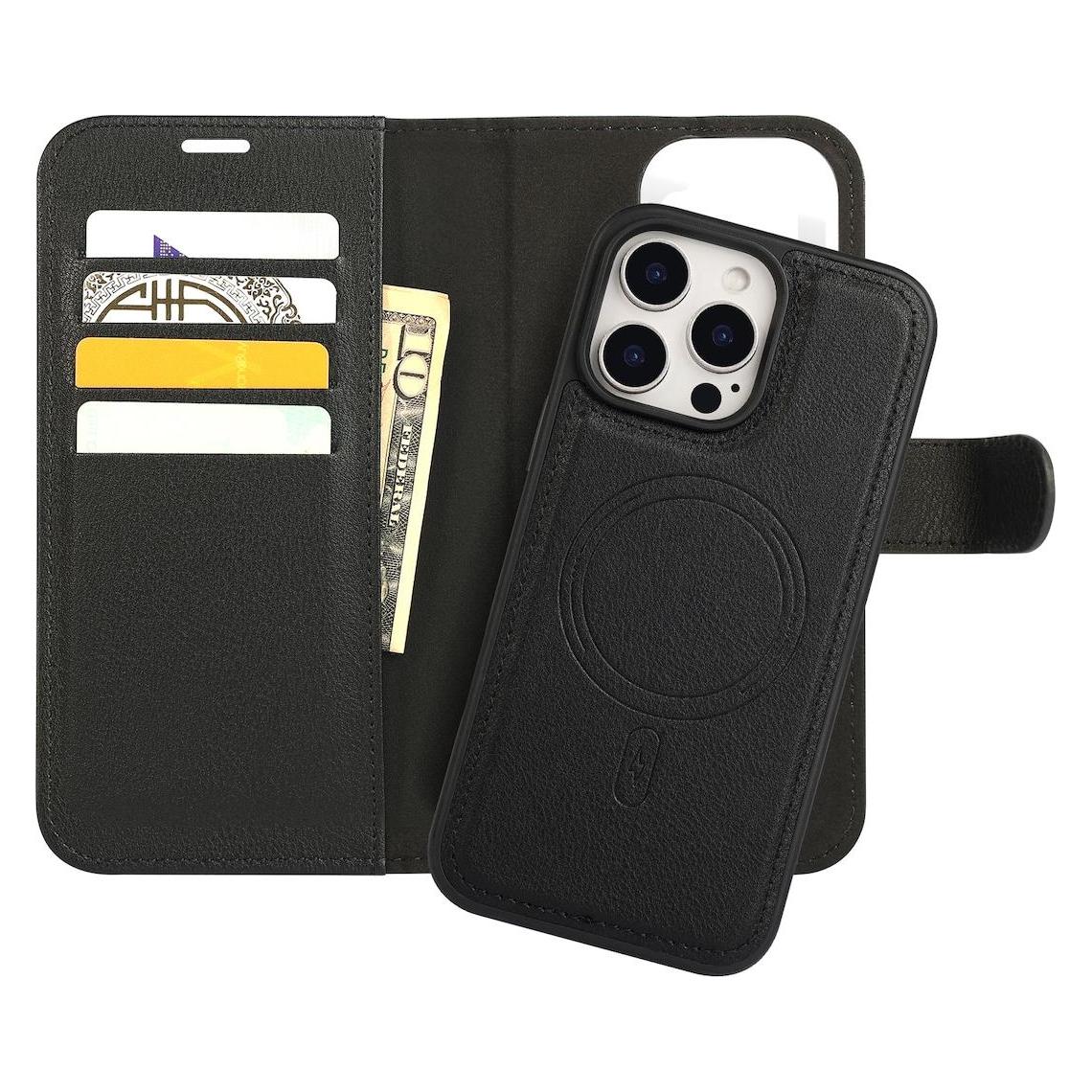 Iiglo iPhone 16 Pro Max 2-i-1 Wallet cover (sort) (Apple iPhone 16 Pro Max) (II-16PM-DW-MAG)