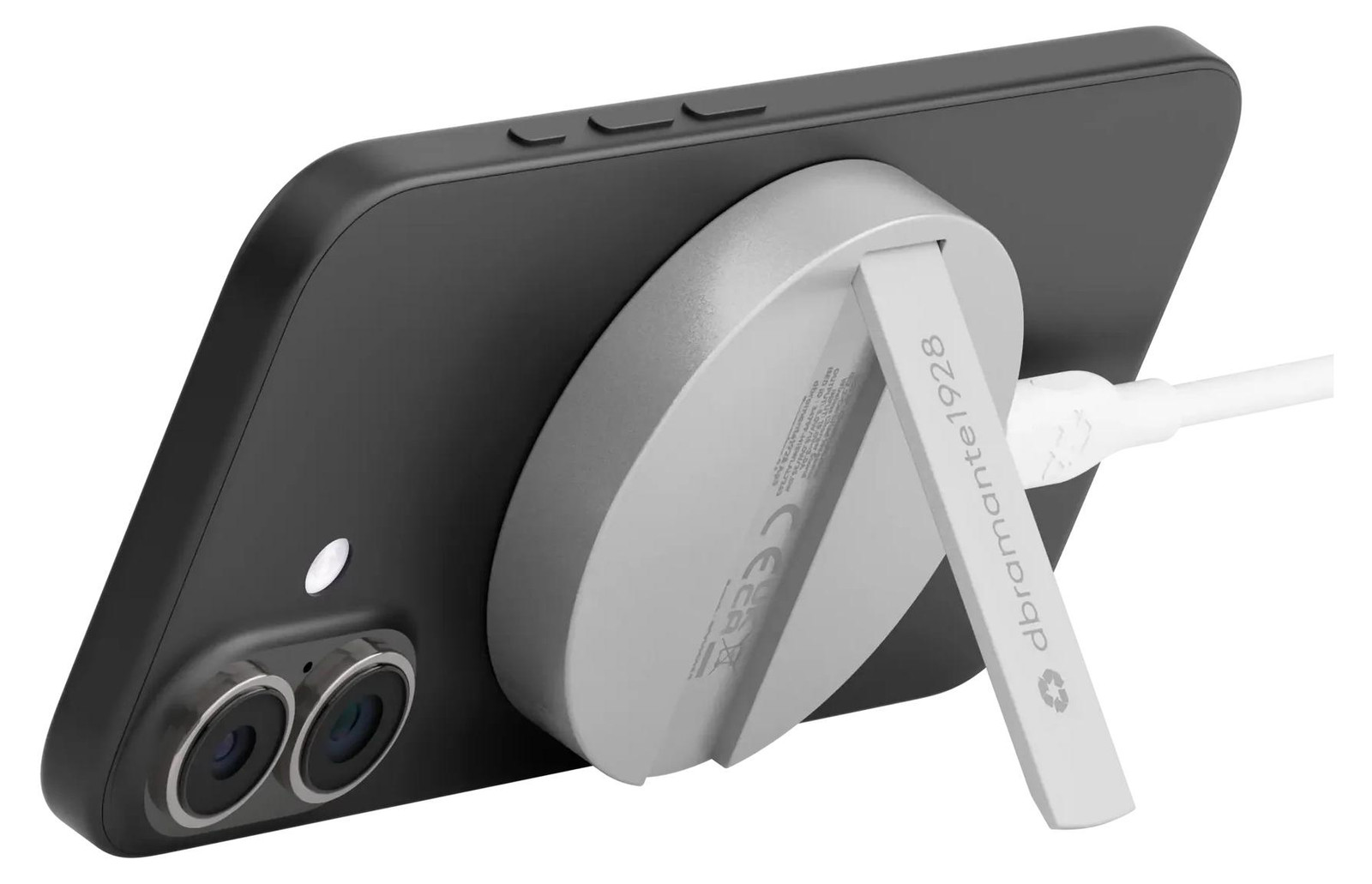 dbramante1928 Re-charge Wireless Magnetic Charger met Standaard 25W - Zilver