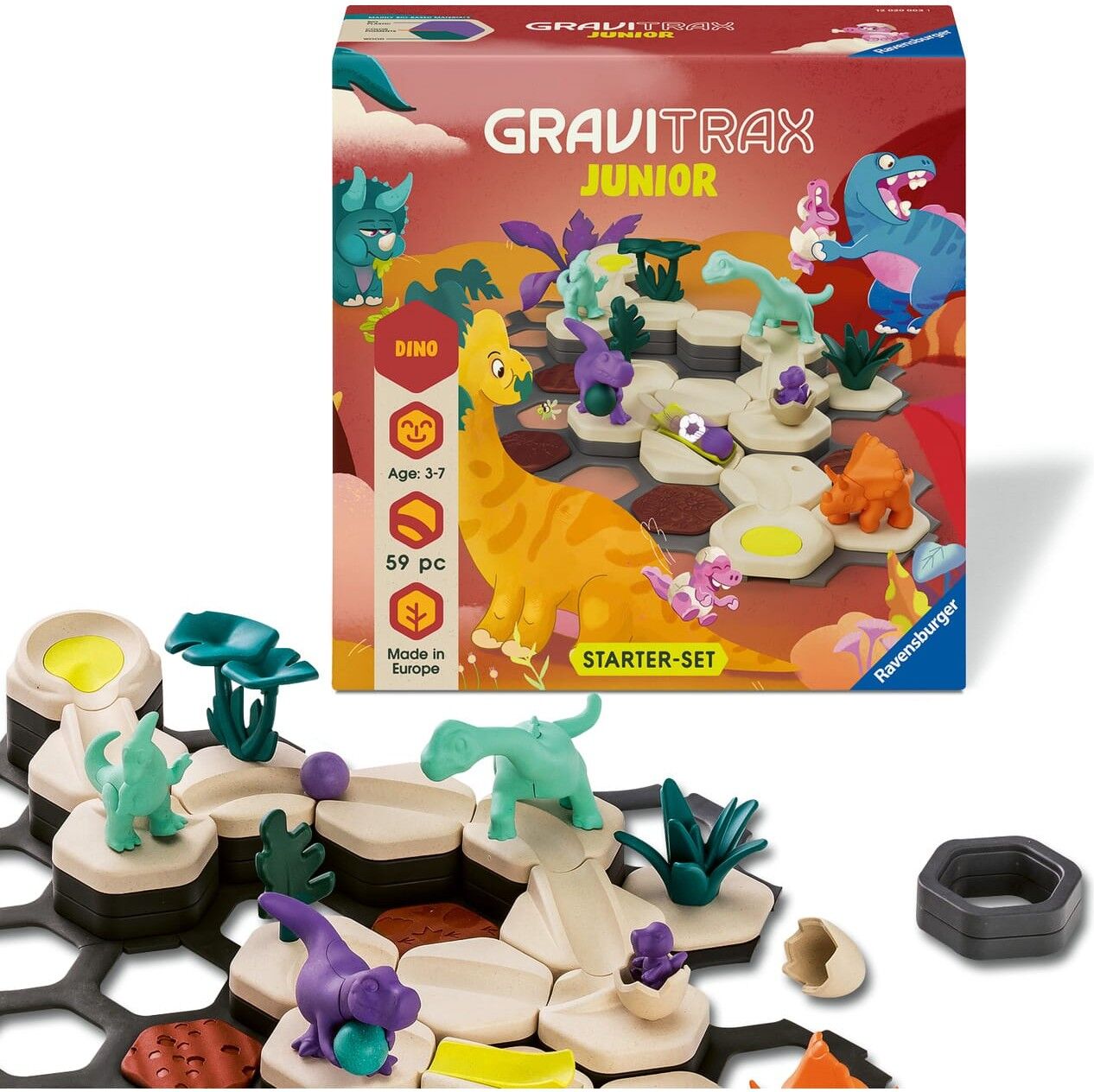 Ravensburger GraviTrax Junior Starter Set Dino Marble Run STEM Building Toy For Ages 6 And Up