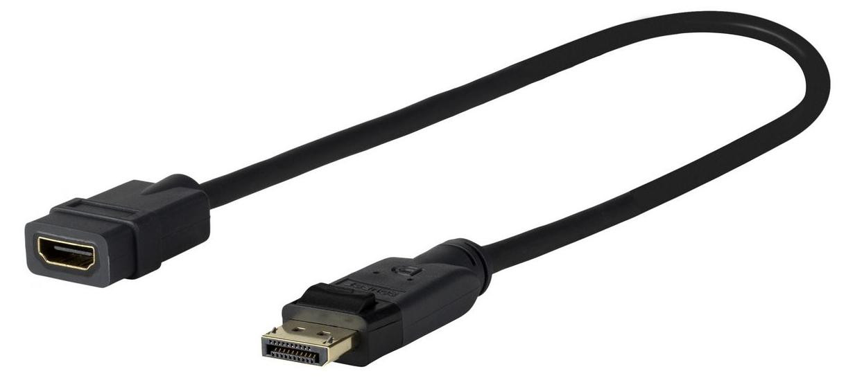 VivoLink DisplayPort naar HDMI adapter, 0,2 meter, Mannelijk naar Vrouwelijk, Recht