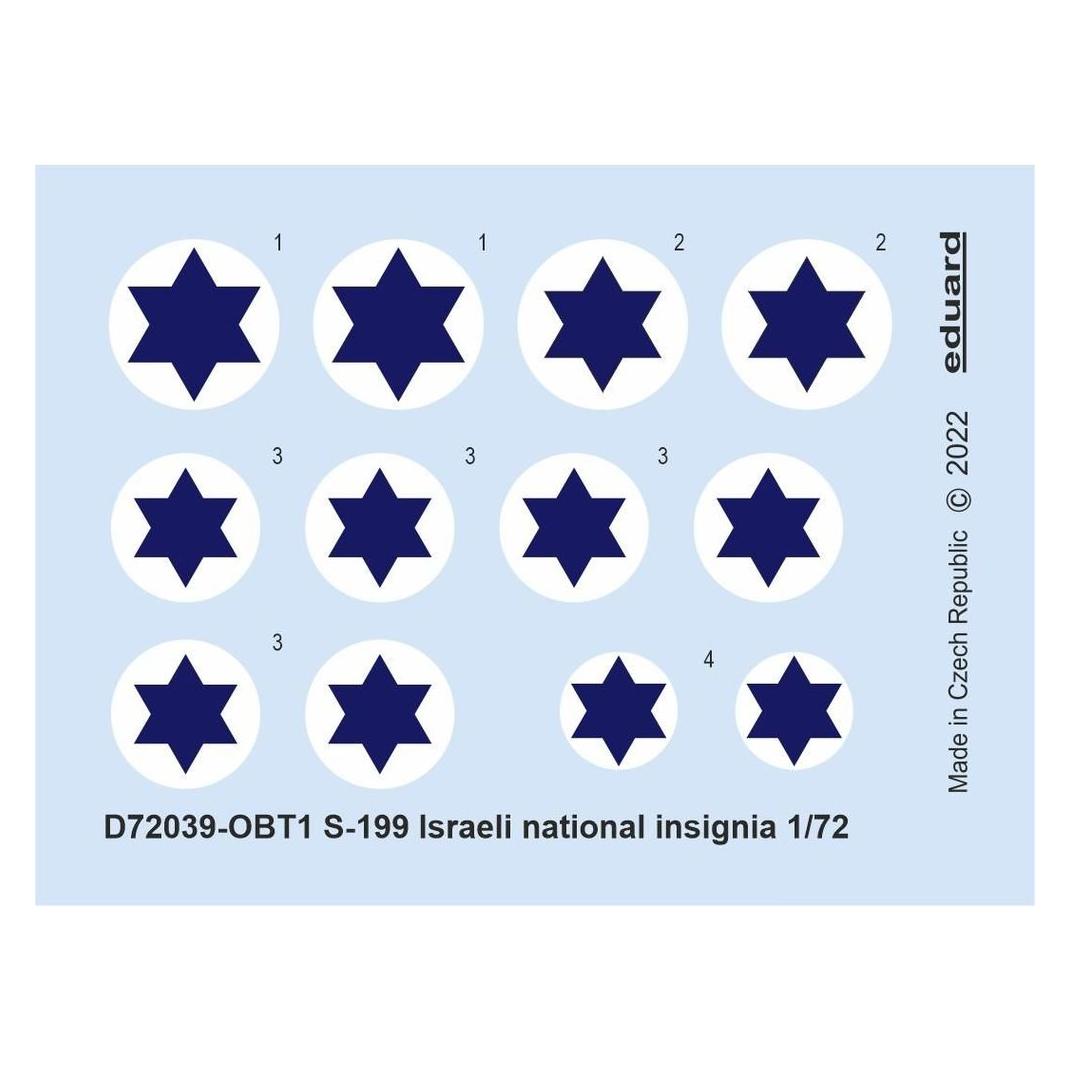 Eduard S-199 Israeli national insignia 1/72 (D72039)