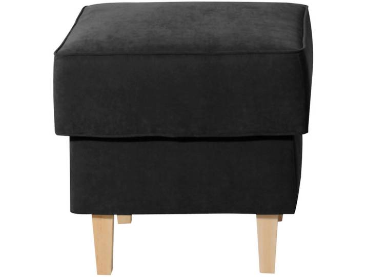 Max Winzer Hocker Lorris, Schwarz, Holz, Buche, quadratisch, 53x45x53 cm, Goldenes M, Made in Europe, Wohnzimmer, Hocker, Sitzhocker