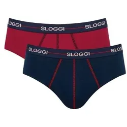 Sloggi 2P For Men Start Midi Marine/Rot Baumwolle Large Herren