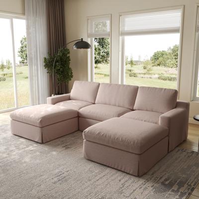 HELIA 5 Seat U Shaped Modular Sectional Couch with Deep Seating Cushions Removable Washable Covers