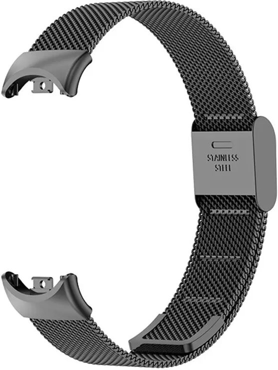 INF Metallarmband kompatibel mit Xiaomi Mi Band 8/9/10 - Offizieller Verschluss Schwarz