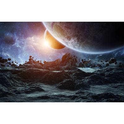 Fototapete PAPERMOON "GALAXIE-WELTALL UNIVERSUM PLANETEN SOLAR SYSTEM STERNE", bunt, B:5m L:2,8m, Vlies, Tapeten