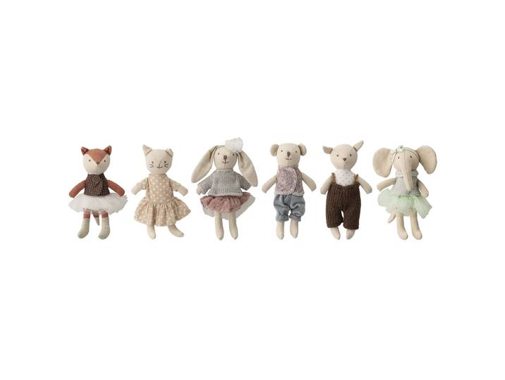 Bloomingville - Mini Kuscheltierset, multi-color (6er-Set)