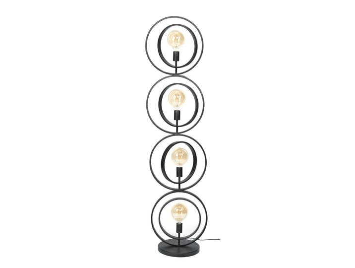 Lampadaire style industriel anneaux en métal 4 lampes h163 cm