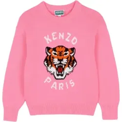 Kenzo Kids für Mädchen. K62007 Jersey Tiger rosa (8Y= 126cm), Lässig, Baumwolle, Langarm, Kinderbekleidung